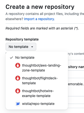 Creating a GitHub repository from a template