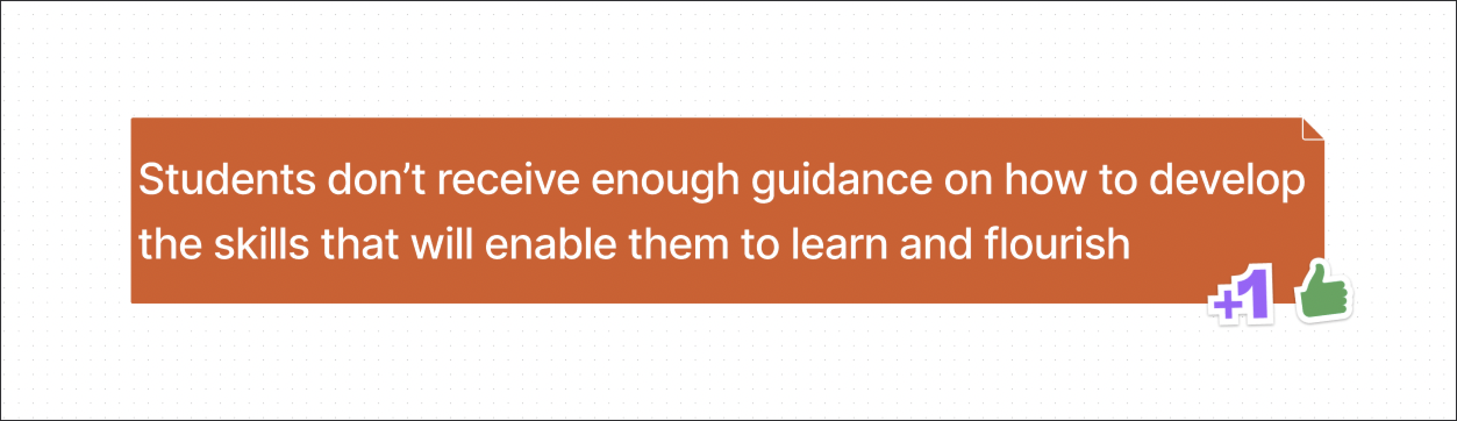 Example problem statement: "Students don't receive enough guidance on how to develop the skills that will enable them to learn and flourish"
